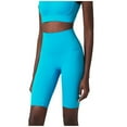 thumbnail image 1 of Ailaofu Womens High Waisted Biker Shorts Ribbed Workout Yoga Running Tummy Control Spandex Short, 1 of 4