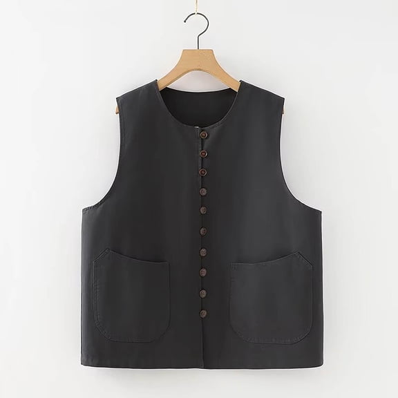 Ailaofu Womens’Knit Sweater Vest V Neck Sleeveless Cardigan Button Down Sweater Pocket Outwear Tops