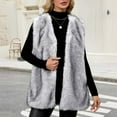 thumbnail image 1 of Ailaofu Womens Oversized Faux Fur Vests Sleeveless Open Front Cardigan Fuzzy Jacket Coat Outerwear 2025 Fall Winter, 1 of 7