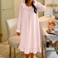 thumbnail image 1 of Ailaofu Womens Victorian Nightgown Teen Girls Doll Collar Long Sleeve Sleepwear Ruffle Hem Long Loungewear Vintage Y2k Dress, 1 of 7
