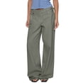 thumbnail image 1 of Ailaofu Womens Wide Leg Jeans with Buckle Detail Casual Mid Rise Boyfriend Baggy Denim Pants with Pockets 2025, 1 of 4