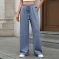 thumbnail image 1 of Ailaofu Womens Wide Leg Sweatpants High Waisted Baggy Pants Fashion Teen Girl Drawstring Athletic Joggers, 1 of 7