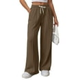 thumbnail image 1 of Ailaofu Womens Wide Leg Sweatpants High Waisted Baggy Pants Fashion Teen Girl Drawstring Athletic Joggers, 1 of 7