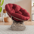 Aile 360 Swivel Comfy Papasan Chair with Fabric Cushion, Sturdy Metal