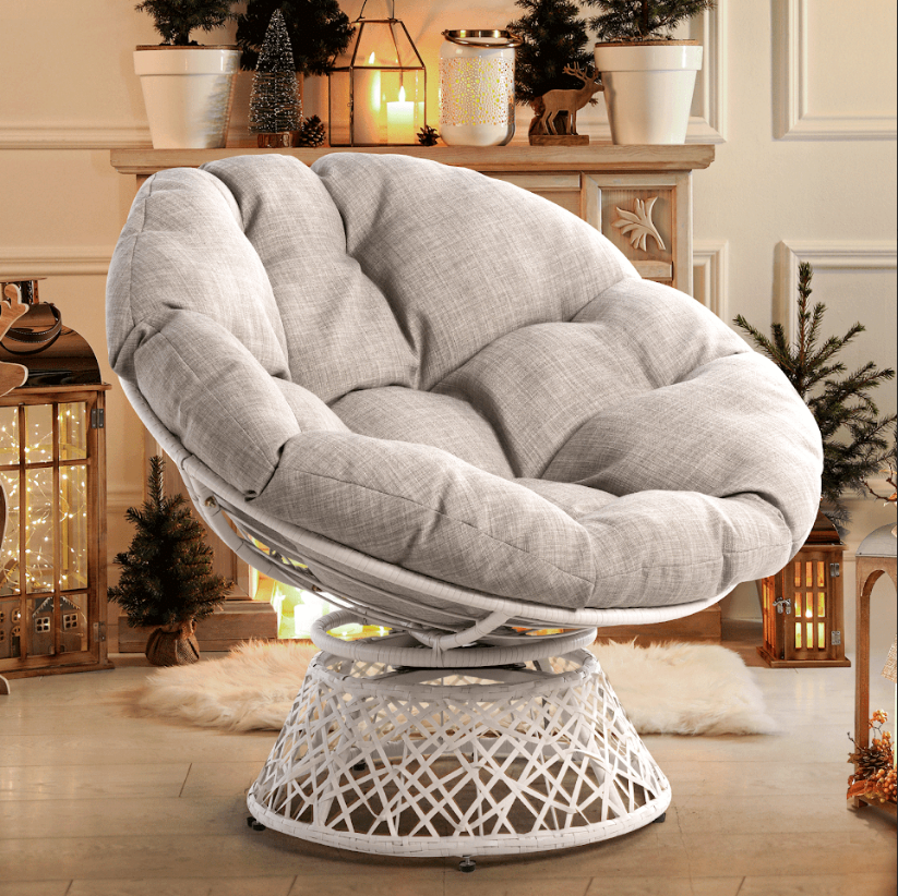 Better Homes & Gardens Papasan Chair, Pumice Gray, 46"