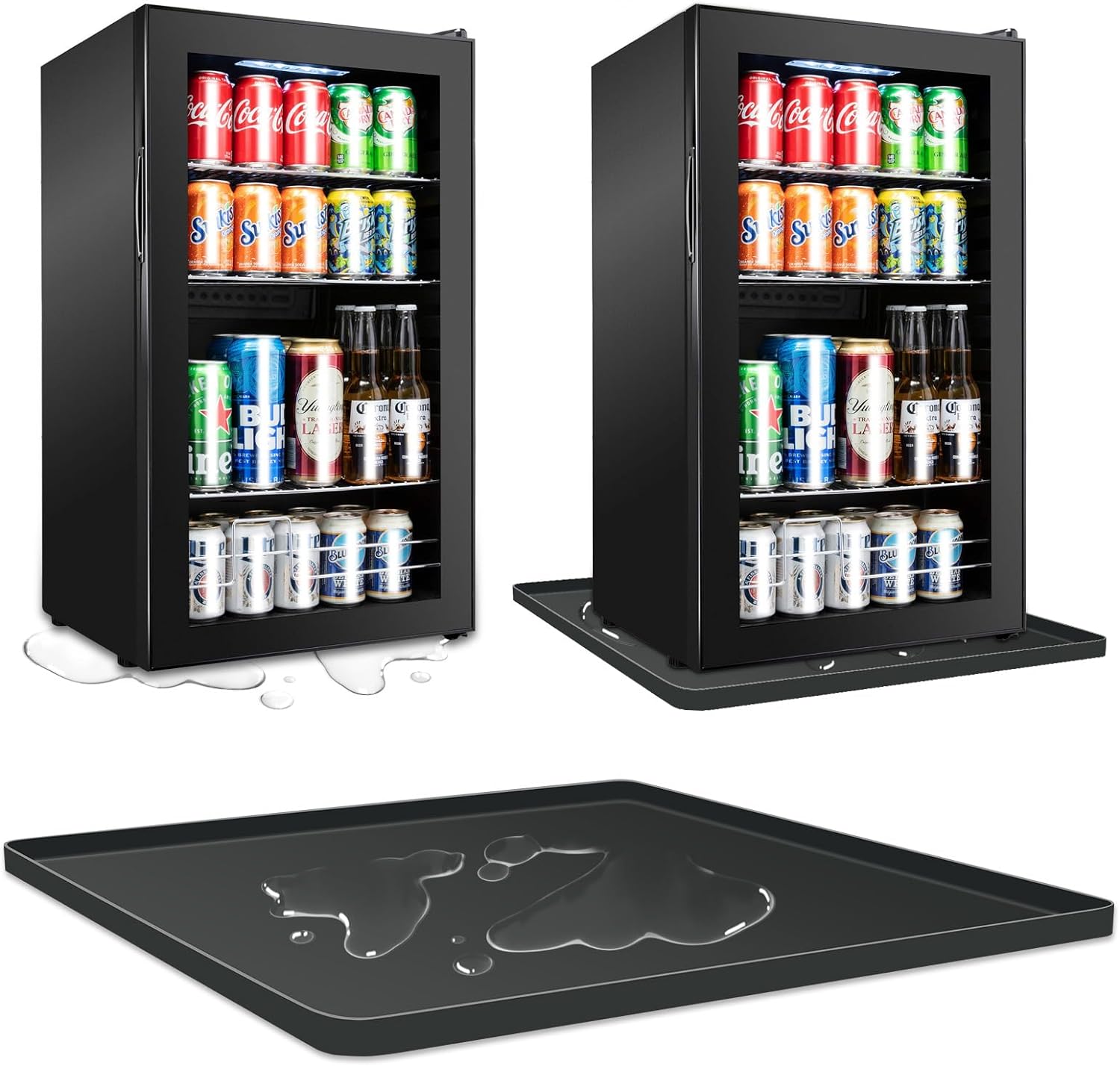 Aileqi 24" x 24" x 0.8" Mini Fridge Silicone Mat with Raised Edge