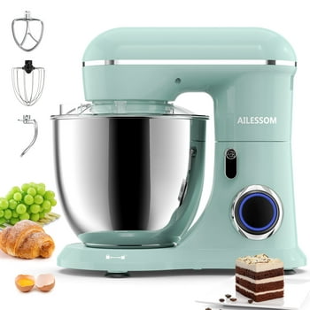 Ailessom Stand Mixer,6.5-QT 660W 10-Speed Tilt-Head Food Mixer, Kitchen Electric Mixer with  Bowl, Dough Hook, Beater, Whisk for Most Home Cooks, (6.5QT,  Agave Green）
