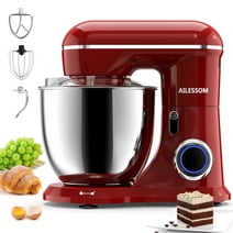 Ailessom Stand Mixer,6.5-QT 660W 10-Speed Tilt-Head Food Mixer, Kitchen Electric Mixer with  Bowl, Dough Hook, Beater, Whisk for Most Home Cooks, (6.5QT, Empire Red）