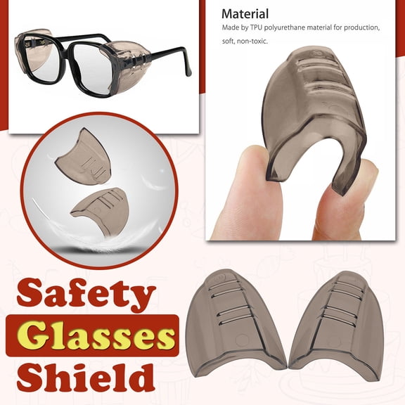 Ailezt 1 Pairs Side Shields for Eye Glasses On Safety Glasses Shield Universal
