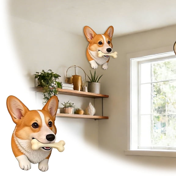 Ailezt 3D Wall Stickers Dogs Self Adhesive, Kids Wall Decals/Removable Art Murals for Living Room Baby Rooms Bedroom Toilet House Wall DIY Decoration