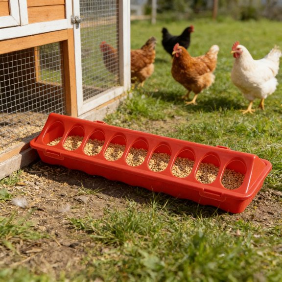 Ailezt Automatic Poultry Feeder Trough For Chicks Quail And Small Birds Feed Dispenser With Adjustable