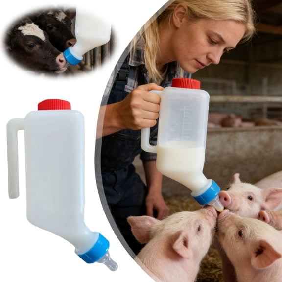 Ailezt Baby Bottles 100ml Lamb With Scale Hanging Milk Feeder Bottle Little Goat Calf Sheep Nursing Bottle With Handle Soft Nipple Slow To Medium