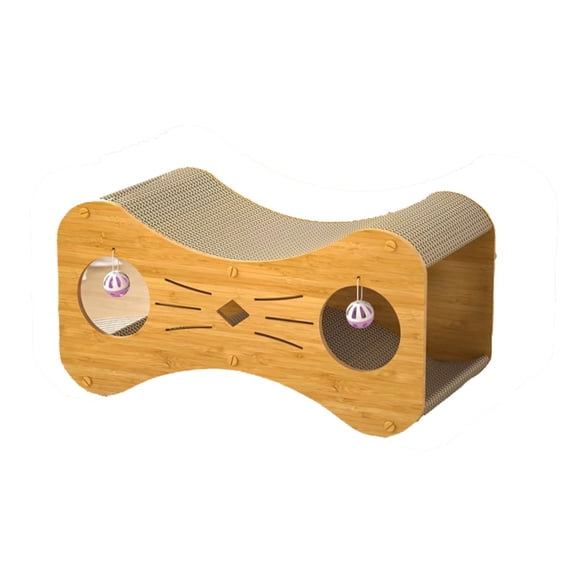 Ailezt Cardboard Cat Scratcher House, 18x8 Inch Corrugated Cat Scratcher for Indoor Cats, Kitten Scratching Board Pad, Brown