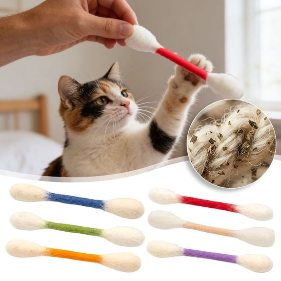 Ailezt Cat With 6 Pk Chew Sticks For Indoor Boredom Teething Ropes Big Interactive Kitty Play Lover