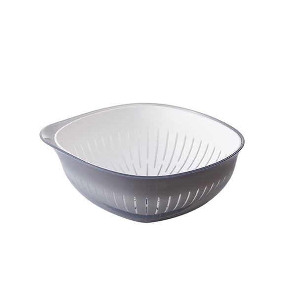 Ailezt Double Colander Bowl Set of 2, Nesting Large Capacity Food Strainer for Pasta, Vegetables and Fruits Washing Draining Basket, Space Saving, BPA Free