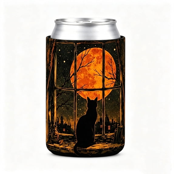 Ailezt Halloween Decor 1 Pack Halloween Can Cooler Sleeves Drink Sleeves Reusable Neoprene Halloween Can Cooler Sleeves For Beverage Party Fall Party ()