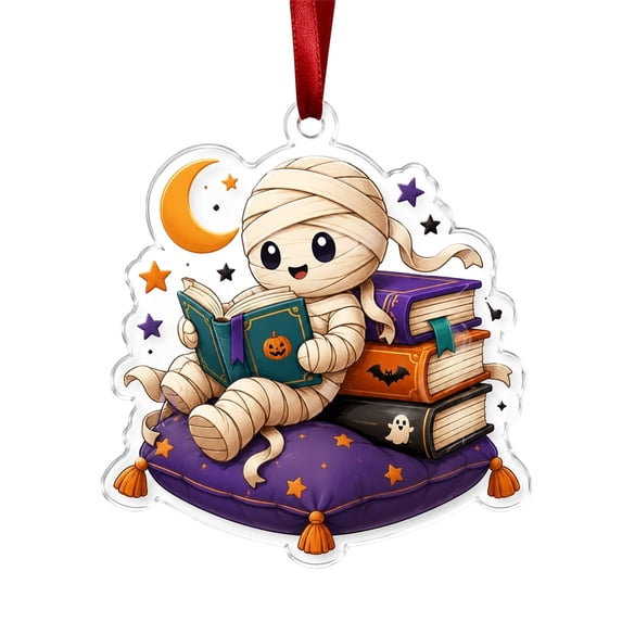 Ailezt Halloween Decor Acrylic Halloween Book Onaments Hanging Decorations (K) | 2D Acrylic Book Halloween Indoor Halloween Housewarming For Book Lovers