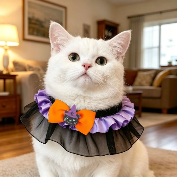 Ailezt Halloween Decor Halloween Collars Cat Necklace Adjustable Buckle Breakaway Design For Small Medium Large