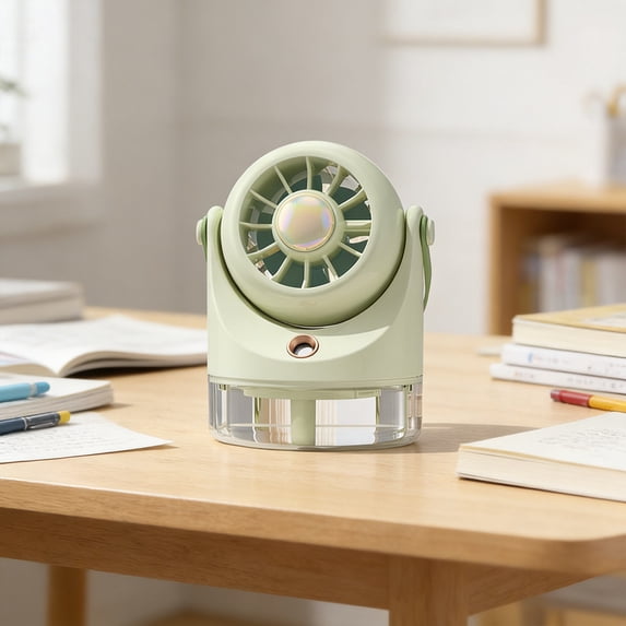 Ailezt Portable Air Mist Cold Fan Rechargeable Mist Fan Adjustable Speed Gear For Summer For Desk Home