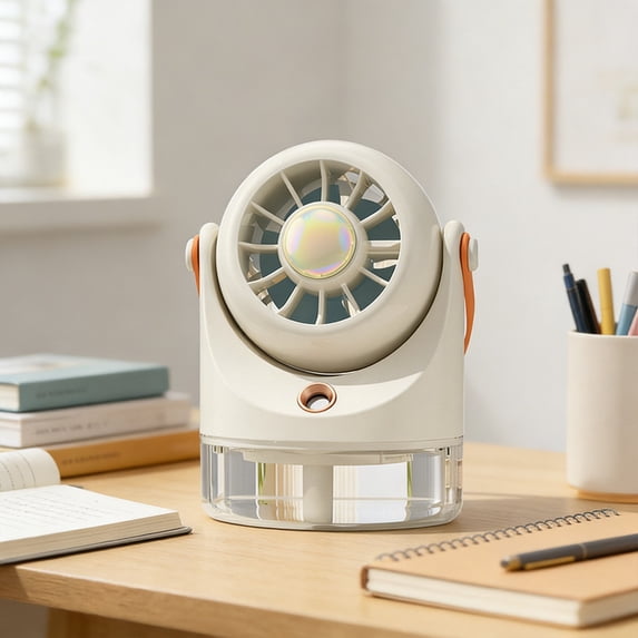 Ailezt Portable Air Mist Cold Fan Rechargeable Mist Fan Adjustable Speed Gear For Summer For Desk Home