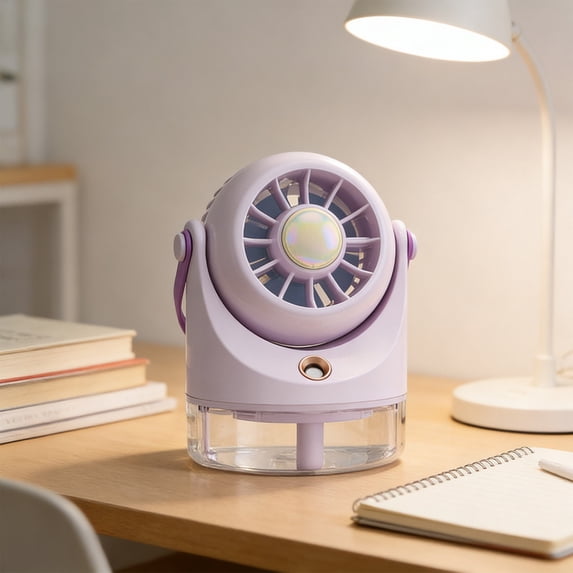Ailezt Portable Air Mist Cold Fan Rechargeable Mist Fan Adjustable Speed Gear For Summer For Desk Home