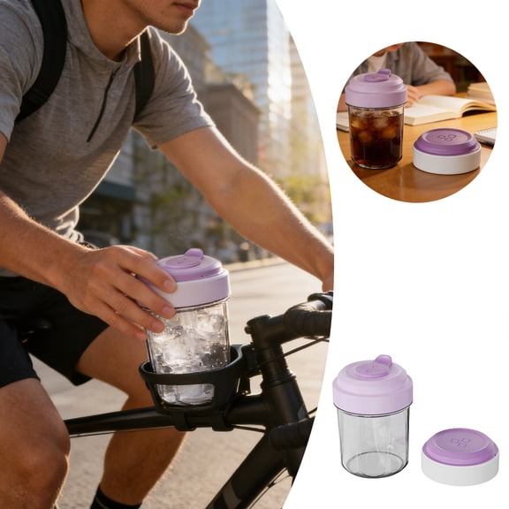 Ailezt Portable Ice Coffee Cup With Ice Tray Reusable Leakproof Kitchen Outdoor Travel Mug For Cold Brew Iced Drinks