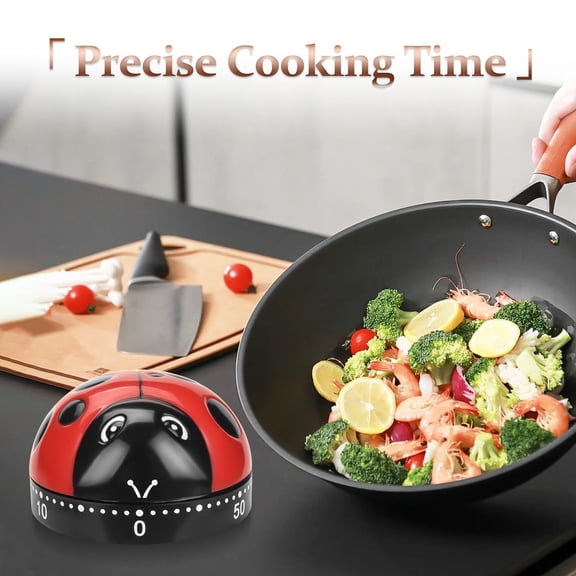 Ailezt Red Ladybird Kitchen Timer Mechanical Timer Student Kitchen Cute Reminder