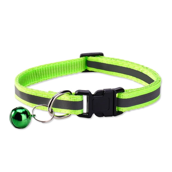 Ailezt Reflective Hook & Loop Pet Collar Adjustable No Buckle Dog/Cat Collar With Night Visibility Strap