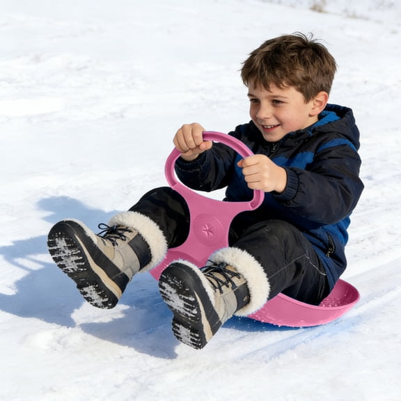 Ailezt Slippery Racer Heavy-Duty Cold Resistant Downhill Pro Outdoor Winter Saucer Disc Snow Sled with Handles