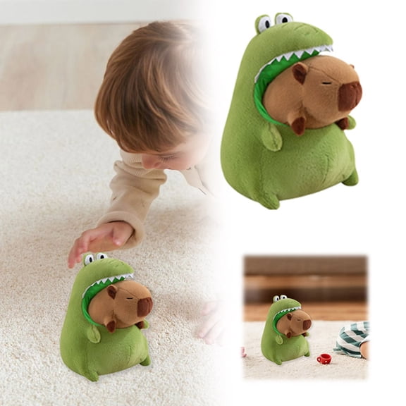 Ailezt Whimsical Crocodile & Capybara Duo Stuffed Animal - Soft Huggable Cuddly Pillow for Girls Kids, Funny Two-in-One Plush Toy for Home Play Decor,4x8x12inch