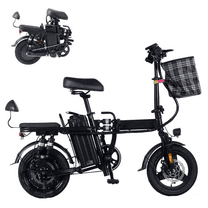 MAXT 14" Folding Electric Bike for Adults, 500W Motor Peak 750W, 48V20Ah, 20MPH, 50-Miles, 330lb Load, 50 US Service Stores Commuting E Bike for Adults with Removable Battery, Front Basket Black