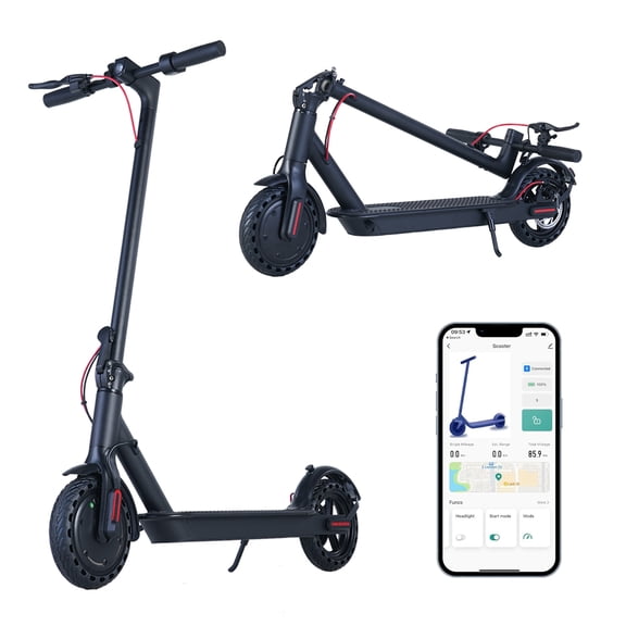 MAXT Smart Folding Electric Scooter for Adults - 350W (Peak 500W) Motor 20MPH, 36V 10.4Ah Battery 21 Miles, 8.5" Puncture-Proof Tires Smart APP Control, Portable Commuting E-Scooter Dual Disc Brakes