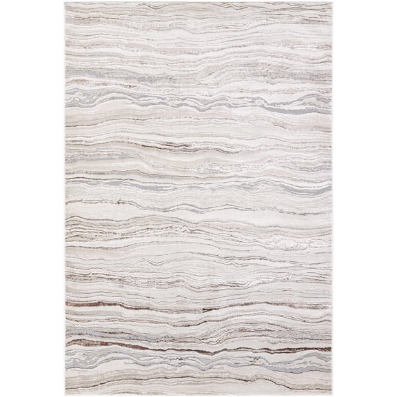 Ailith Contemporary Area Rug - Ivory, Cream, Peach - 2' x 2'11"