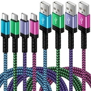 Ailkin 6ft USB-A To USB-C Fast Charging Cable 4-Pack With Multicolor, (New), 4 Pack