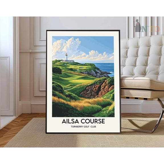 Ailsa Course Scotland Poster, Unframed Paper Poster 8x10in