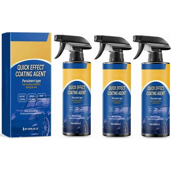 Ailsion Car Spray, 2025 New Quick Effective Coating Spray, Advanced car Quick-Acting Coating Agent spray, 3 in 1 High Protection quicks Cars Coatings Sprays,Waterless Wash,Lasting,For All Cars (3pcs)