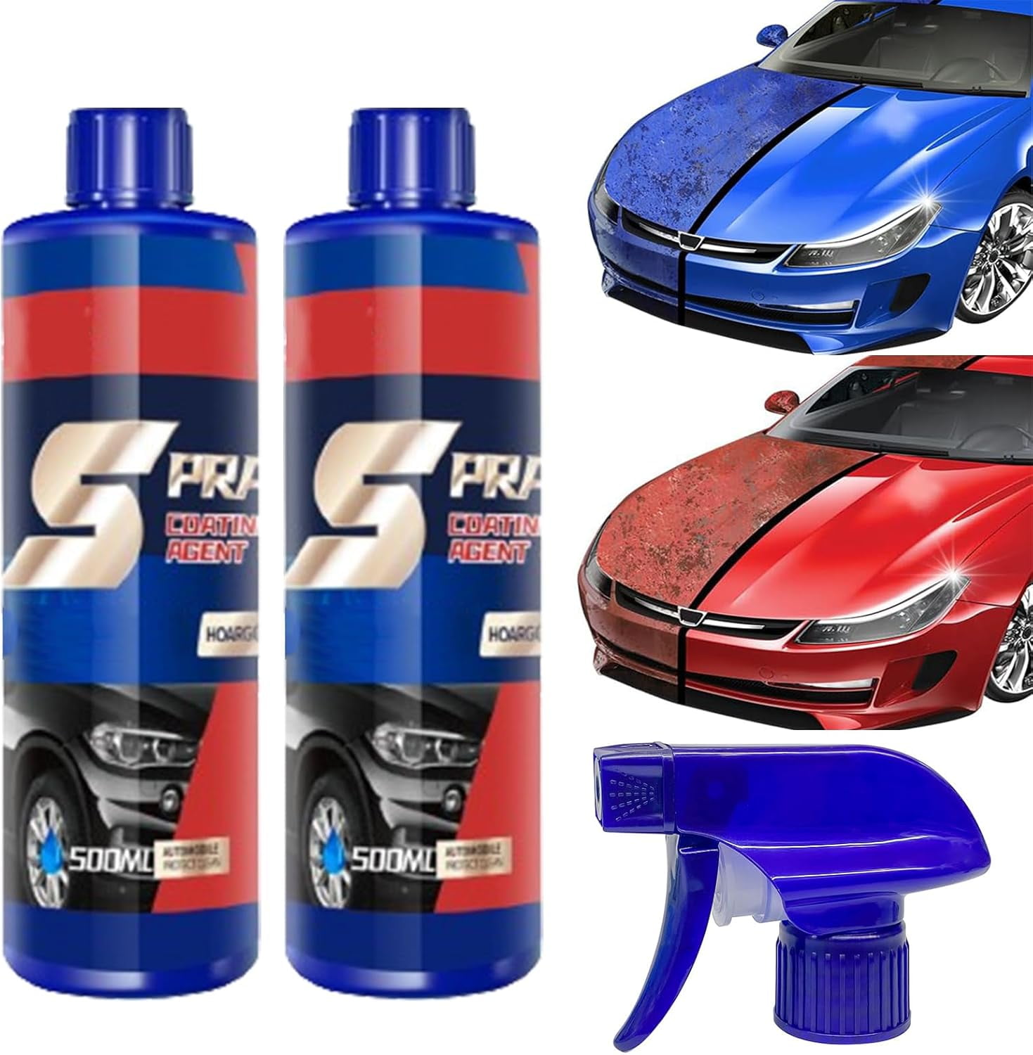 Ailsion Car Wax 500ml,3 In 1 Ceramic Car Coating Spray,3 In 1 High