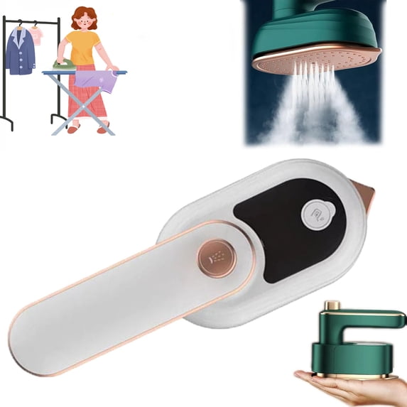 Ailsion Steam Iron, 2-in-1 Professional Handheld Steamer Iron for Clothes 180° Rotatable Portable Travel Steamers for Clothes Rapid 30s Heating Efficient Wrinkle Remover (White)