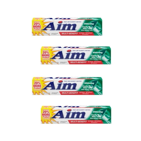 Aim Toothpaste Gel Whitening Mint 6 oz (Pack of 4)