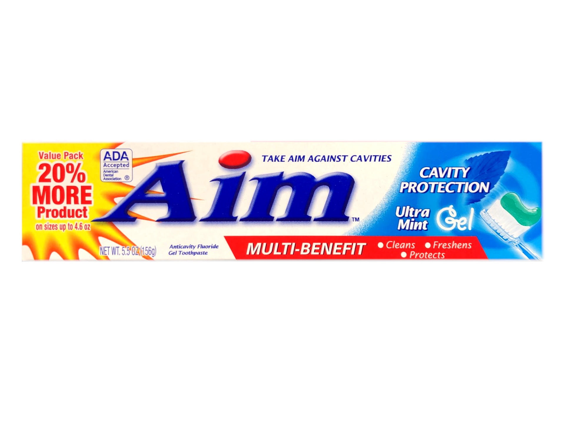 Aim Cavity Protection Ultra Mint Gel Toothpaste, Take Aim Against
