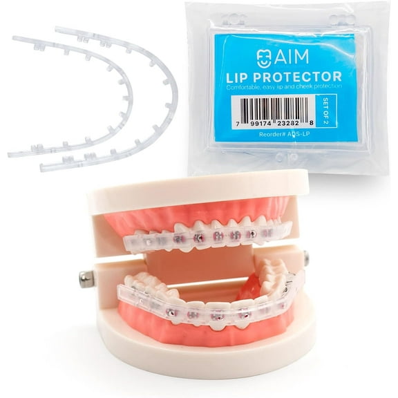 Aim Lip Protector for Braces, Comfort Covers for Braces, Orthodontic Mouth Guard for Braces, Wax Braces Cover, Lip Bumper, Lip Shield for Brackets, Braces Accessories