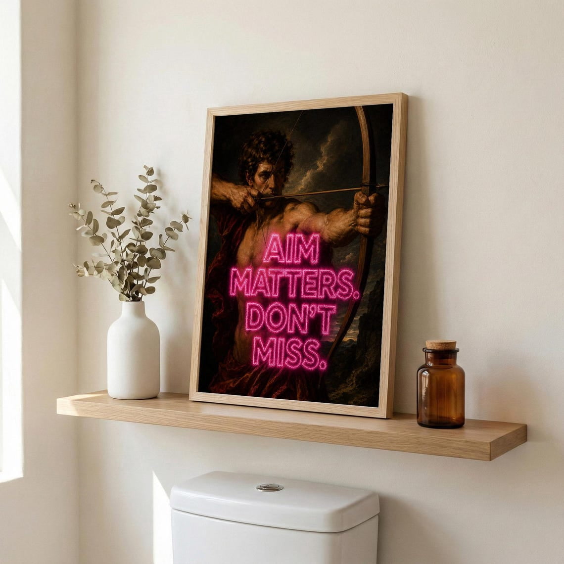 Aim Matters Don't Miss Bathroom Vintage Archer Toilet Or Guest Decor ...