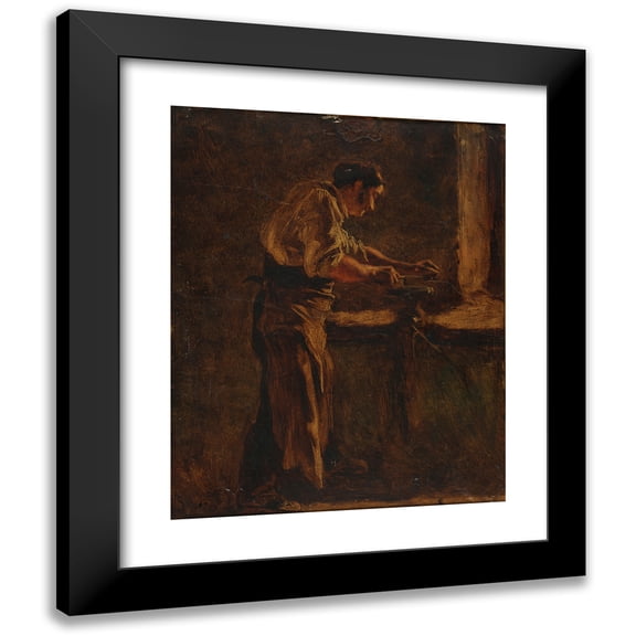 Aimé Morot 12x14 Black Modern Framed Museum Art Print Titled - The Blacksmith's Blacksmith