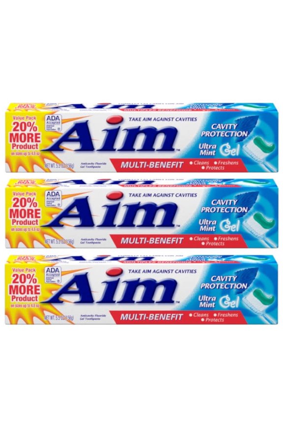 Multi-Benefit Cavity Protection Gel Toothpaste, Ultra Mint 5.50 oz (Pack of 3)