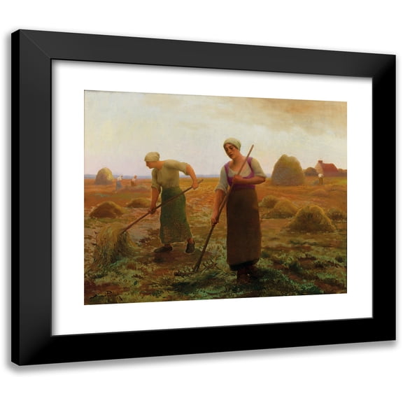 Aimé Perret 14x12 Black Modern Framed Museum Art Print Titled - Harvest Helpers (1927)