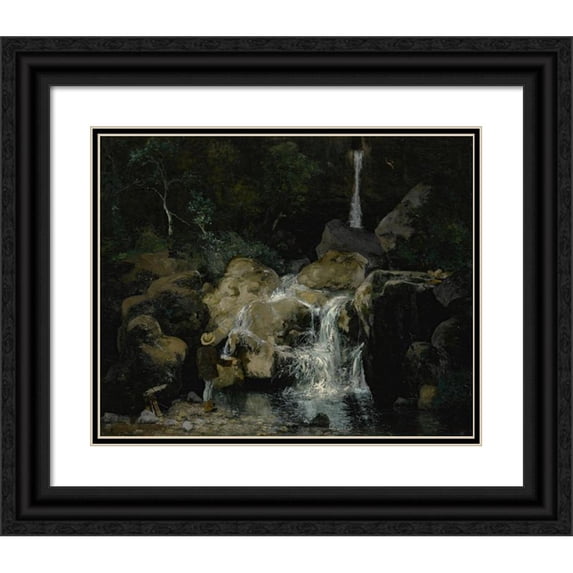 Aimé Perret 18x15 Black Ornate Wood Framed Double Matted Museum Art Print Titled - Tribute to Gustave Courbet