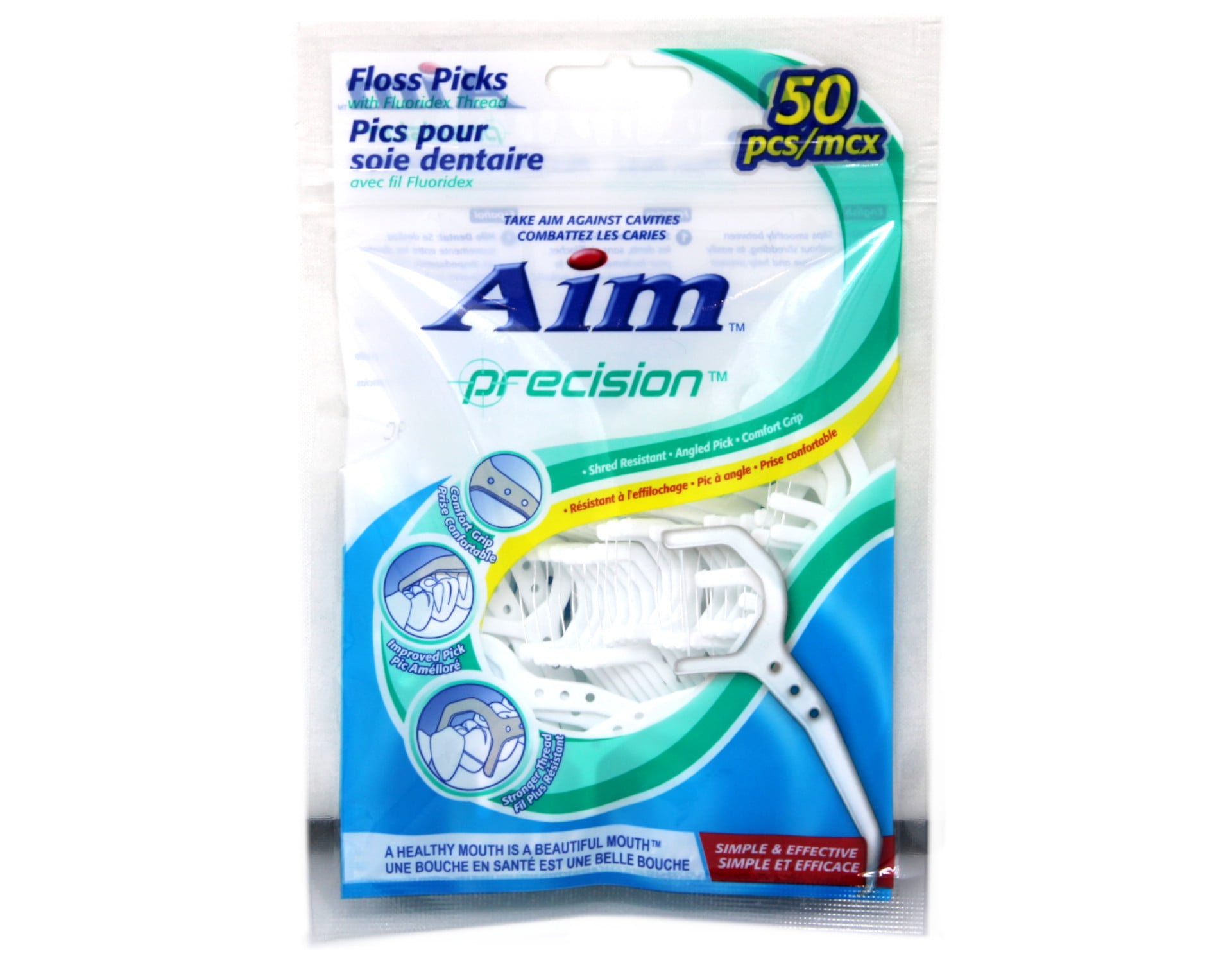 Aim Precision Floss Picks 50 Count