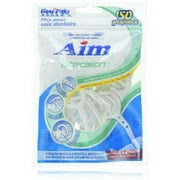 Aim Precision Floss Picks with Fluoridex Thread 50 ct Comfort Grip Angled Pick
