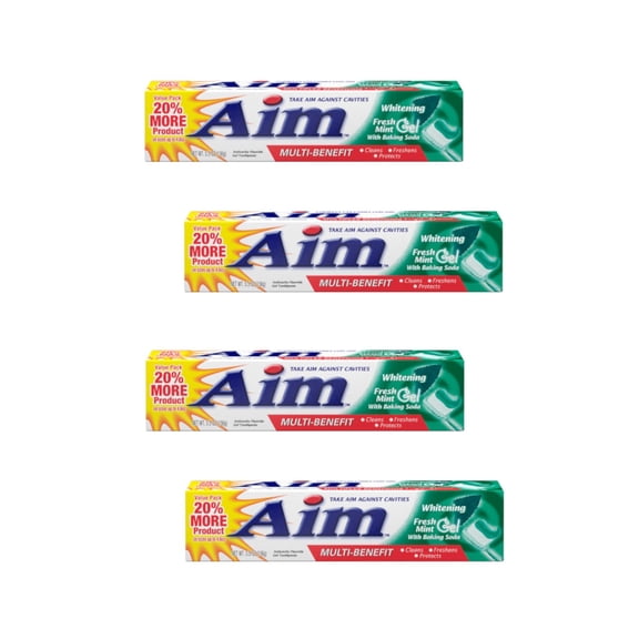 Aim Toothpaste Gel Whitening Mint 6 oz (Pack of 4)