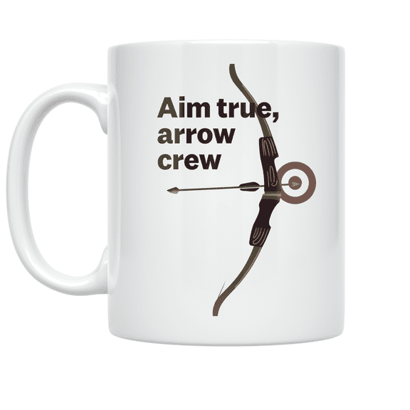 Aim True Arrow Crew Design - Archery Enthusiast - 11 oz Ceramic Coffee Mug
